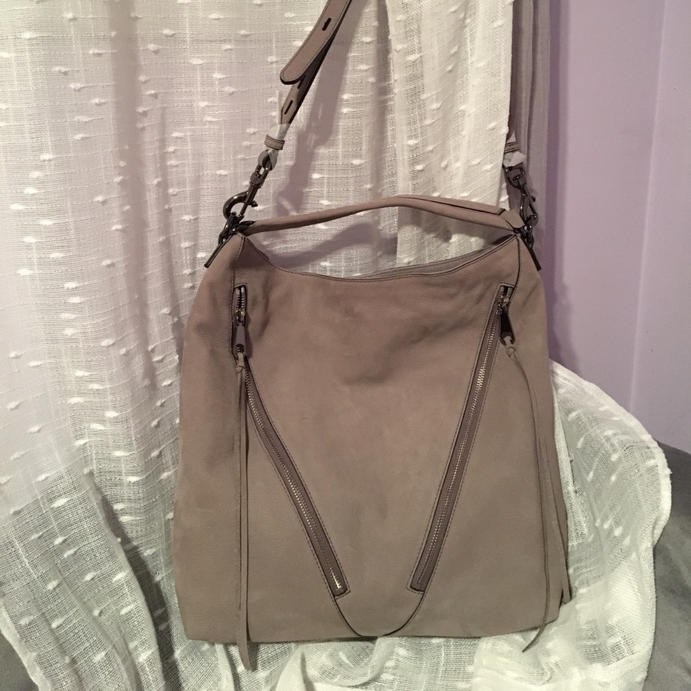 Rebecca Minkoff “MOTO HOBO” in Grey